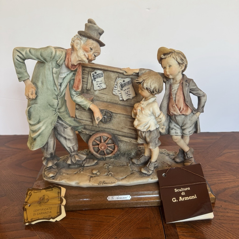 Vtg Giuseppe Armani Capodimonte "Organ Grinder" Figurine Florence Italy